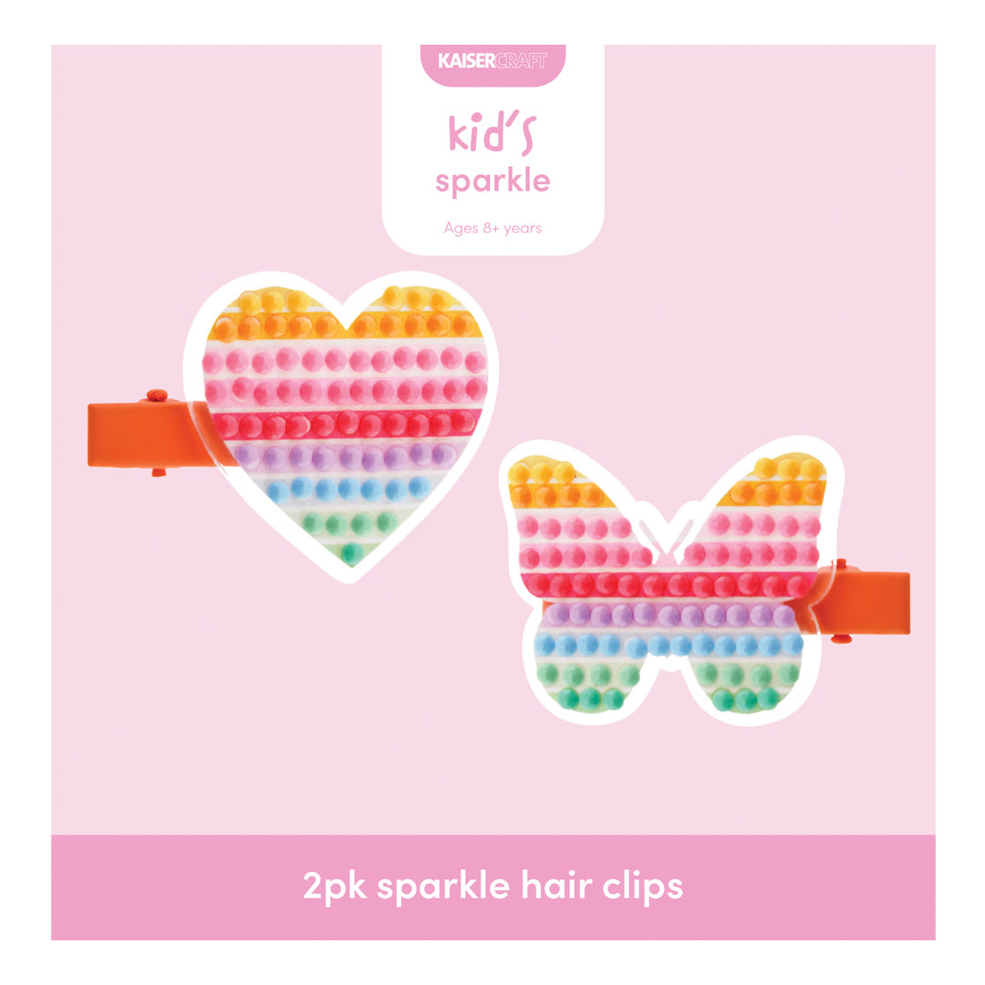 Mini Sparkle Hair Clips 2pk - Rainbow